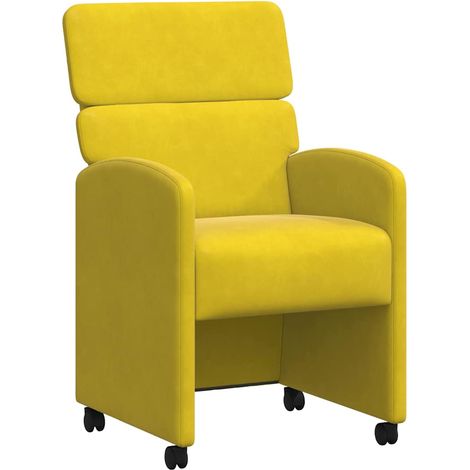 Maison Exclusive - Esszimmerstühle mit Rollen 2 pcs Gelb 58 x 65