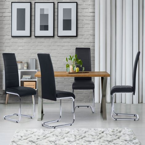 Lote de 4 sillas de comedor MIA negras