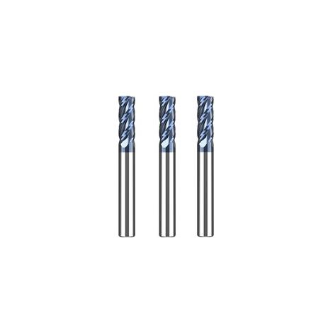 3 Pièces Fraise Carbure 6mm, 4 dents CNC Fraise en bout AlTiN Noir VHM Pour Métal Bois Acrylique Plastique (1/5)