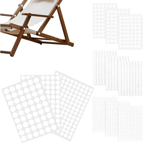 Lot de 1332 cache-vis autocollants en PVC - Blanc - 12 mm/15 mm/21 mm - Pour armoires murales, bureaux, réparations de meubles (1/5)