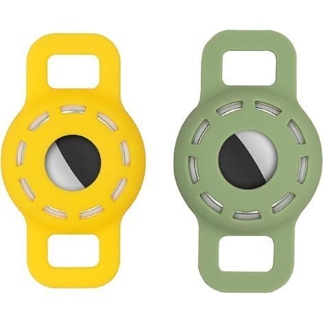 Airtag Dog Collar Holder (Yellow + Avocado Green)- (1/3)
