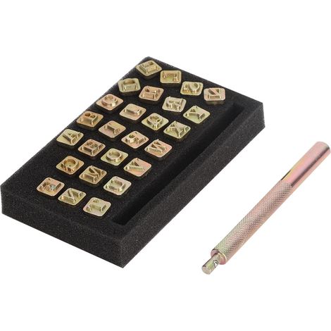 Outil de marquage du cuir, lettres majuscules de 6 mm, pour loisirs créatifs.