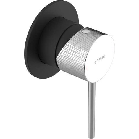 Sapho Ultrasan - Unterputz-Duscharmatur, mit Einbaukörper, matt schwarz/Chrom UT041VBC (1/2)
