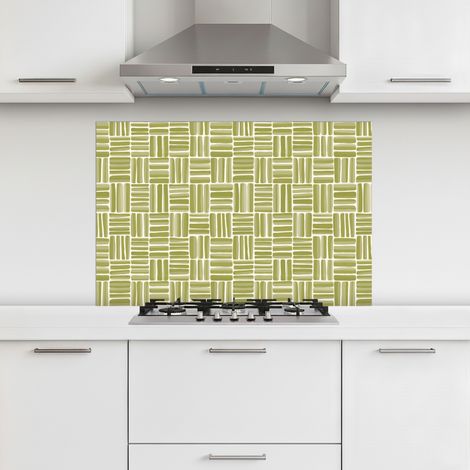CRÉDENCE CUISINE Tresse - Motif - Vert 100x65 cm (1/5)