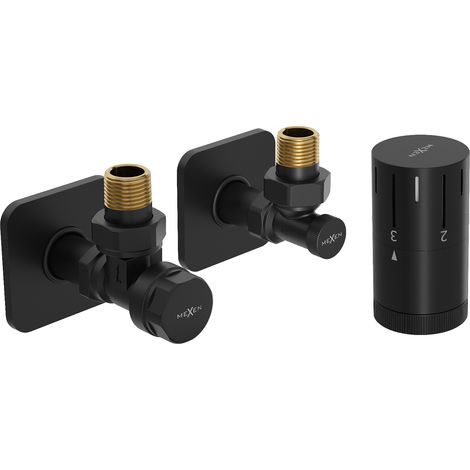 Mexen G05 set termostatico angolare con rosone S, nero - W901-958-909-70 (1/2)