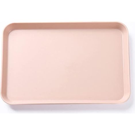 1 plateau antidérapant, plastique résistant, rose rectangulaire, grand format pour cuisine et salle à manger