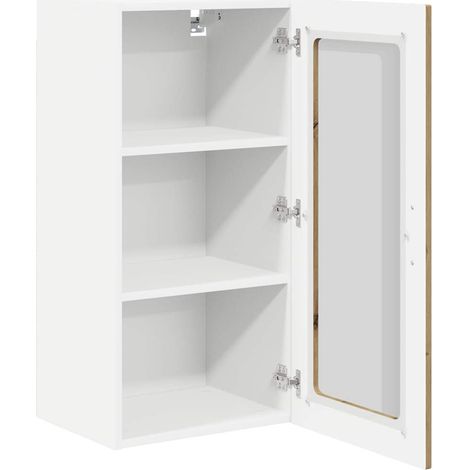 Armario de cocina de pared moderno almacenamiento optimizado 40 x 31 x 80 cm de madera contrachapada roble artesanal 020054347 (1/5)