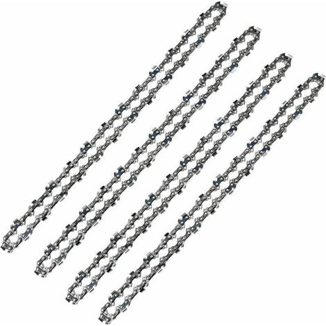ALLIANDISLot de 4 Chaînes de tronçonneuse - 52 Maillons - Pas de 3/8' LP - Jauge 050' (1,3mm) - Faible Rebond (Low-Kickback) - Pour Guide-Chaîne de 14' (35 cm) (1/5)