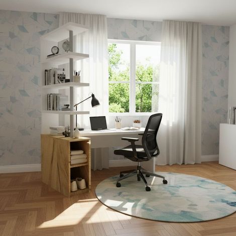 Comodino libreria salvaspazio con design moderno - Narciso - Bianco e Quercia (1/5)