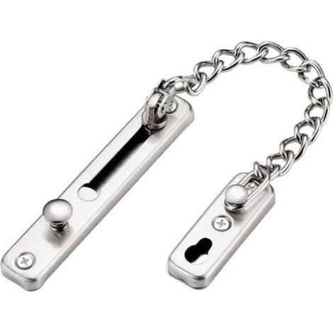 1PC Anti-theft Door Chain, Anti-theft Door Lock, Stainless Steel Door Lock, Sliding Door Lock with 4 Screws MUMU (1/4)