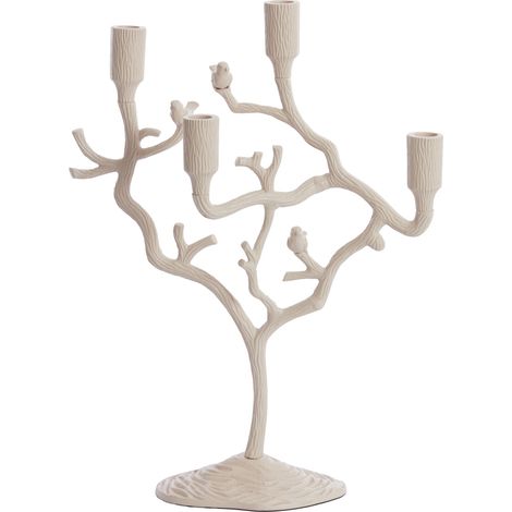 Light & Living Kerzenhalter 4-flammig JARDIA crème – 35x14x47 cm