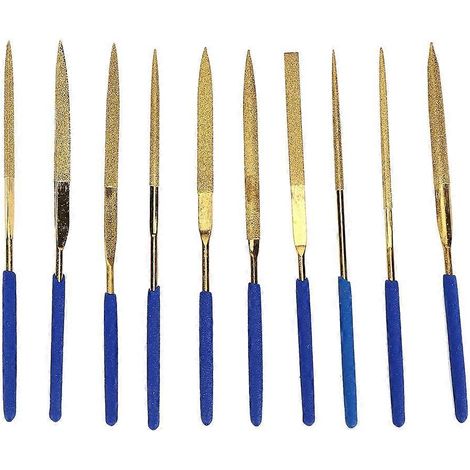 3x140mm Diamant-Nadelfeilen-Set aus titanbeschichtetem Stahl zum Feilen von Stahl und Keramik