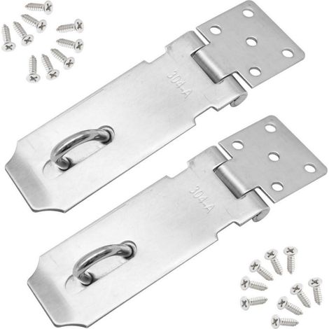 2x Charnière à paumelle 4 pouces acier inoxydable pour portes et portails avec vis
