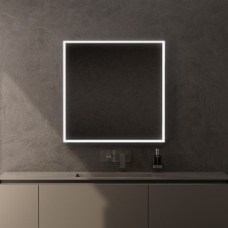 Inda - Specchio LED Pirano 80x80cm dimmerabile con telaio (1/5)