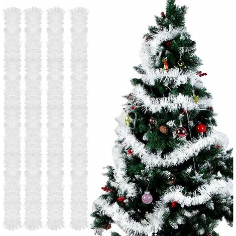 Guirlande De Sapin De Noël - 4 Pièces - 3 M - Fils Métalliques Épais - Pour Décoration Arbre Fenêtres Murs Intérieur Extérieur - Blanc (1/5)