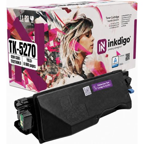 Toner Inkdigo TK5270K compatibile con Kyocera ecosys M6230cidn P6230cdn certificato TÜV. (1/5)