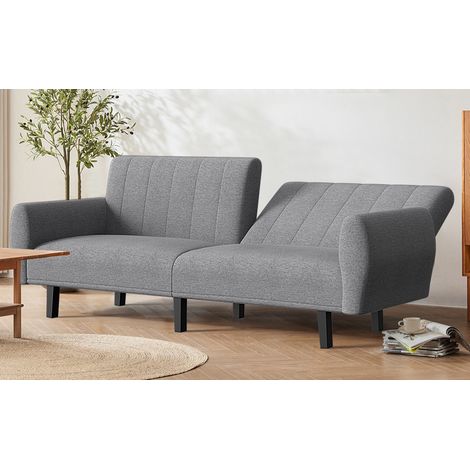 2 seater sofa bed - bigzzia Reclining Daybed Modern Fabric - sofa bed double - sofas & couches - Grey