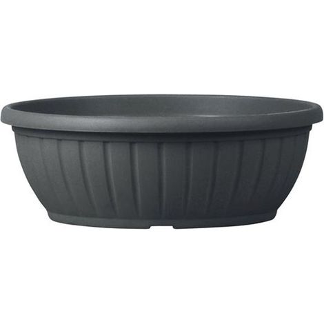Vaso tondo ''Ciotola Coste'' Basic per fiori e piante da giardino -25 cm / Terracotta (1/2)