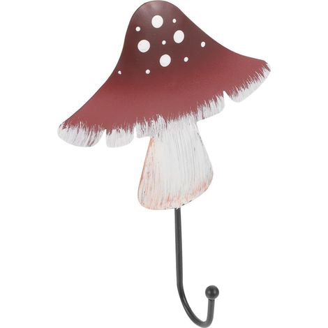 Patère murale en métal couleur café en forme de champignon (1/5)