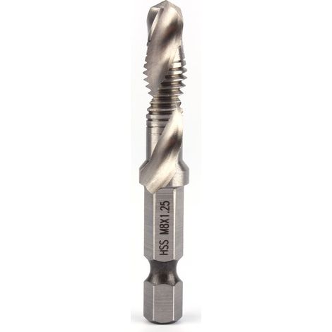 Foret Taraud,Taraud M8,Maschi M8 Punta Trapano,Foret Taraudeur,Forets Autotaraudeurs M8,M8 Tap M8 Hss 14 Perceuse À Tige Hexagonale Et Taraud Forets Coniques Pièce D'Outil Électrique (1/3)