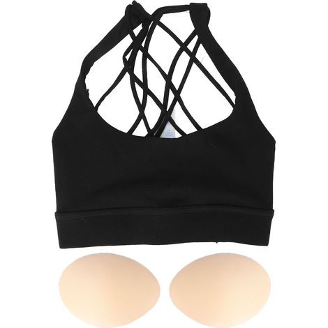Damen-Sport-BH mit Racerback und gekreuzten Trägern, geeignet für Yoga, Fitness und Laufen, Größe 80ABC, stylisch und bequem. (1/5)