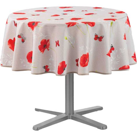 Nappe de table ronde Sweet Poppy, en coquelicots, Ø 180 cm (1/3)