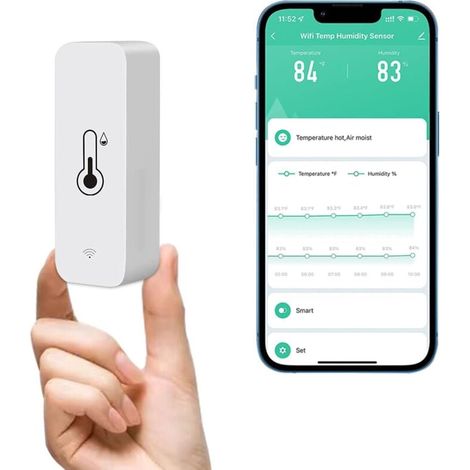 WLAN-Thermometer-Hygrometer-Sensor, drahtloser Temperatur- und Feuchtigkeitsmonitor für Zuhause, Fernüberwachung in Echtzeit, intelligentes Thermo-Hygrometer mit Datenspeicherung NPTERBL