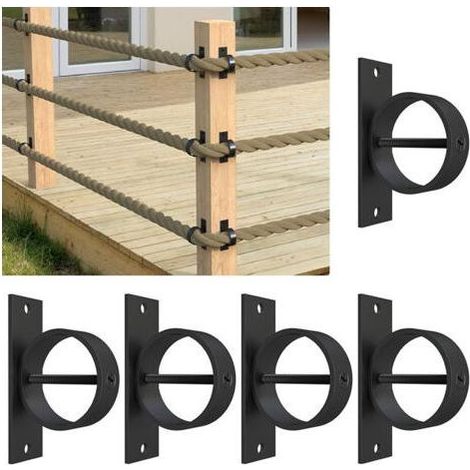 Online Store – Lot de 5 supports de corde en jute – Crochets en acier inoxydable 304 – Pour cordes jusqu'à 5,1 cm – Installation facile avec vis autotaraudeuses (1/5)