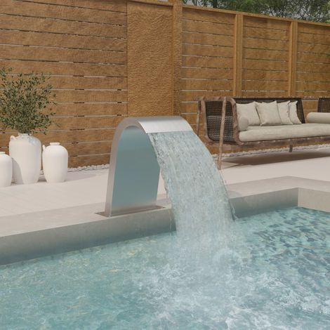 Vidaxl – Fontaine de piscine en acier inoxydable 50x30x60 cm – Cascade décorative pour étang et piscine – Débit constant et uniforme