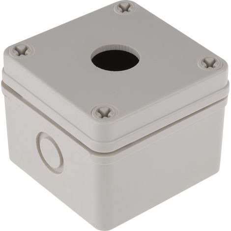Boîtier de bouton-poussoir, , 1 découpe découpes , couleur Gris en Plastique, diamètre: 22mm ( Prix pour 1 ) (1/3)
