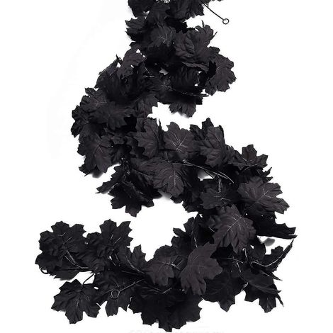 Décoration Halloween feuille d'érable simulée noire suspension murale intérieur maison (1/3)