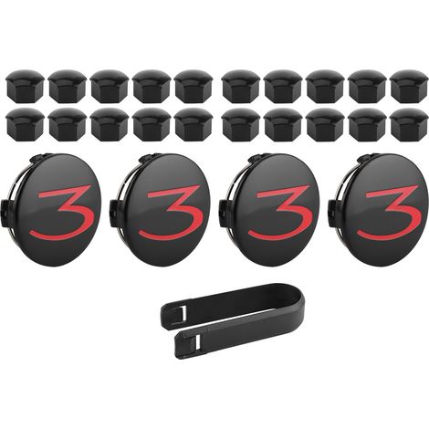 4pcs Enjoliveurs Centre de Roue + 20pcs Caches Écrous de Roue pour Tesla Model 3/Y/S/X (1/5)