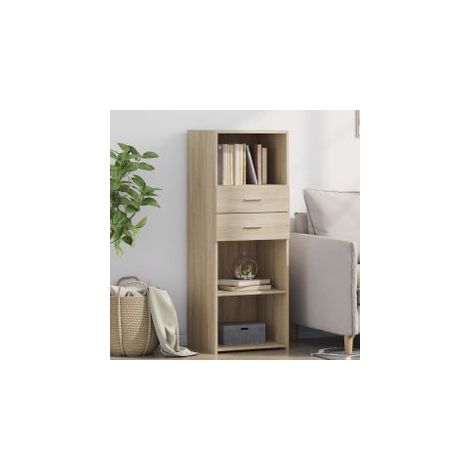 Buffet haut chêne sonoma 45x42,5x124 bois d'ingénierie (1/5)
