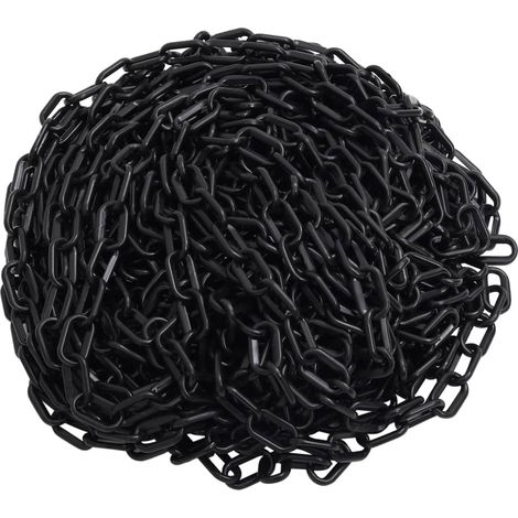 vidaXL Warnkette Schwarz 30 m Ø6 mm Kunststoff