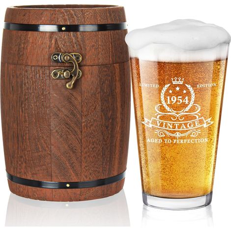 Bicchiere birra compleanno Anno 1954 Regalo Confezione 480 ml (1/4)