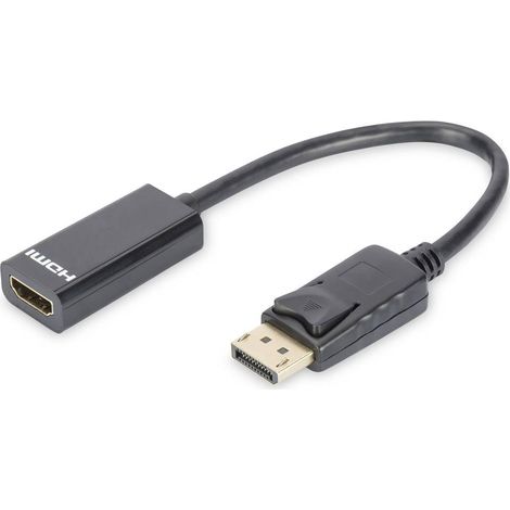 Digitus DB-340400-001-S DisplayPort / HDMI Adaptateur [1x DisplayPort mâle - 1x HDMI femelle] noir rond, blindage doubl (1/4)