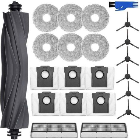 Kit d'accessoires pour robot aspirateur dreame L10s Pro Ultra Heat/L10s Ultra Gen 2, 6 sacs à poussière, 6 chiffons de nettoyage, 1 brosse principale, 2 filtres, 6 brosses latérales, pièces de