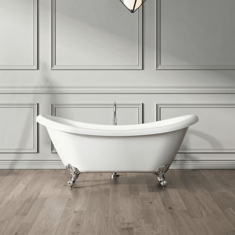 Bañera con patas DARLINGTON  175 cm patas ÁGUILA CROMADAS (1/5)