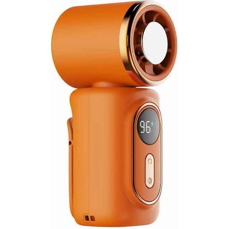 Ventilateur compact à pince pour poussettes et bureau - Rotation à 180°, silencieux et rechargeable par USB, idéal pour le bureau, la chambre et l'extérieur (Orange) (1/5)