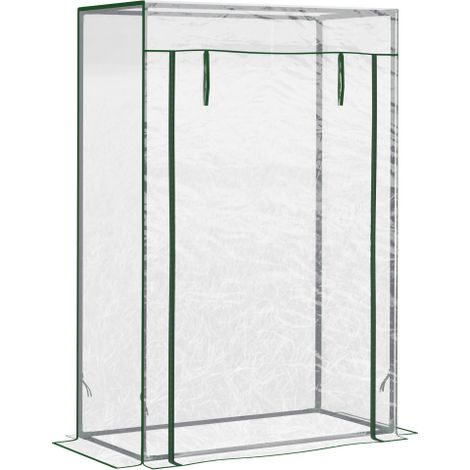 Transparent Mini Greenhouse with Roll-Up Door,PVC Cover,Outdoor Grow House for Yard,Balcony,Garden,100 x 50 x 150cm