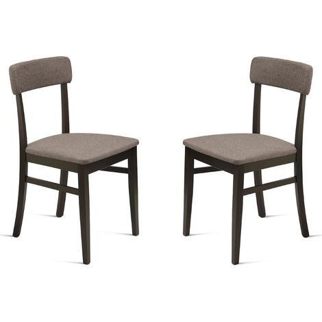 Sedia in tessuto Caffe'latte con struttura in legno LIPSIA 2 sedie (1/5)
