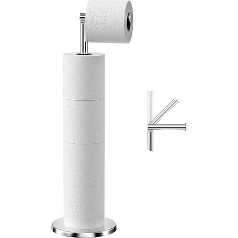 Freestanding Toilet Paper Holder, Stainless Steel Toilet Paper Dispenser, Heavy Duty Toilet Paper Holder, Rustproof Toilet Paper Roll Holder (Silver) (1/5)