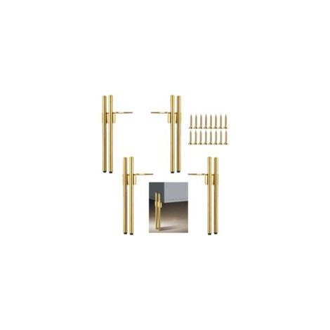 Patas de metal color oro, 18 cm – Base silenciosa y antideslizante – Protectores de goma para el suelo – Para sofás y mesas de centro – Crezuo