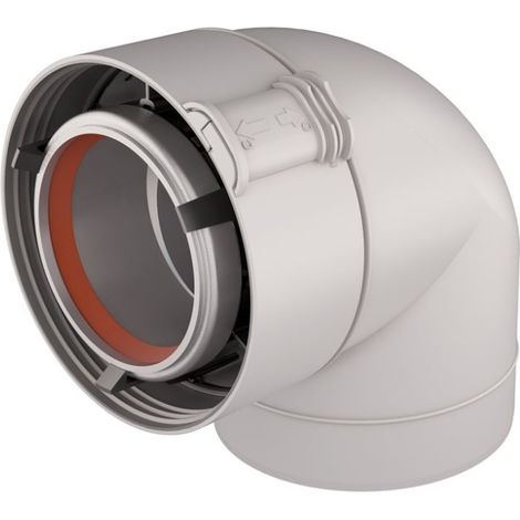Coude 90° Rolux Sekurit gaz 80/125mm Alu/PVC - UBBINK - 228521