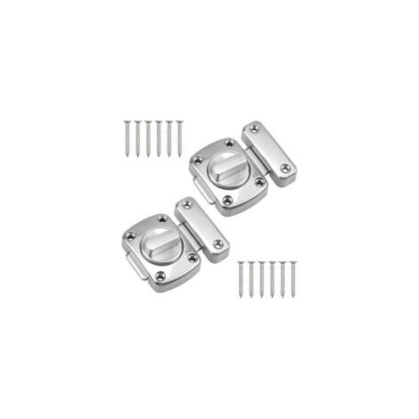 Loquet de Porte Sécurité Rotatif Verrou Cabine en Alliage Zinc Serrure Tournante avec Vis pour d'armoire Salle Bain, Argent, 40 mm 55 mm 12,5 mm - Crezuo
