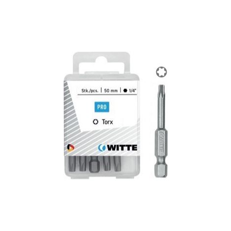 5 embouts dans une boîte en plastique longueur 50 mm (T 27 TIN)  WITTE 429617