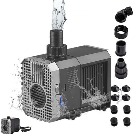 Pompe D'alimentation Pompe Eau Submersible Mini Pompe Aquarium 3000L/H Pompe de Bassin 55W Pompe Submersible Pompe à Eau Fontaine Pompe de Filtration pour Étang Fontaine Réservoir de Poissons
