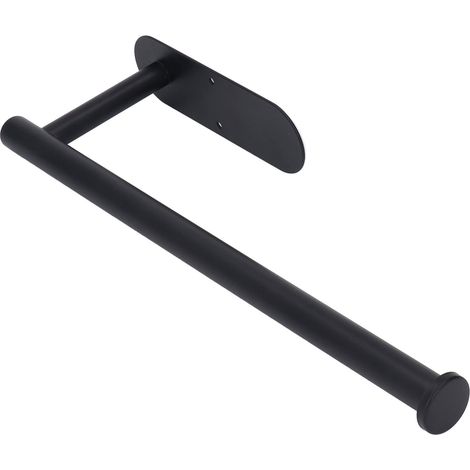 Handtuchhalter aus schwarzem Edelstahl, kein Bohren erforderlich, für Küche und Bad, Papierhandtuchspender und Kleiderstange. (1/5)