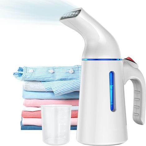 Défroisseur vapeur 700 W, temps de chauffe rapide de 40 secondes, réservoir d'eau de 120 ml, vapeur puissante avec un débit de 25 g/min, défroisseur vapeur portable pour les voyages et la maison (1/5)
