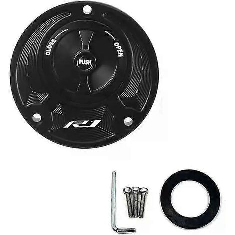 For Yamaha Yzf R1m R1 R3 R15v3 R15m R15 V4 Keyless Motorcycle Fuel Gas Tank Cap Cover Aluminum Accessories( R1 BLACK) (1/5)
